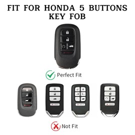 Vehicleloong Key Fob Cover Case Shell Keychain for Honda Accord Civic CRV CR-V HRV HR-V Pilot 2022 2023 2024 2025 Sport SI EX EX-L Touring Accessories Accessory Girly Women 5 Button, Silver White, TPU