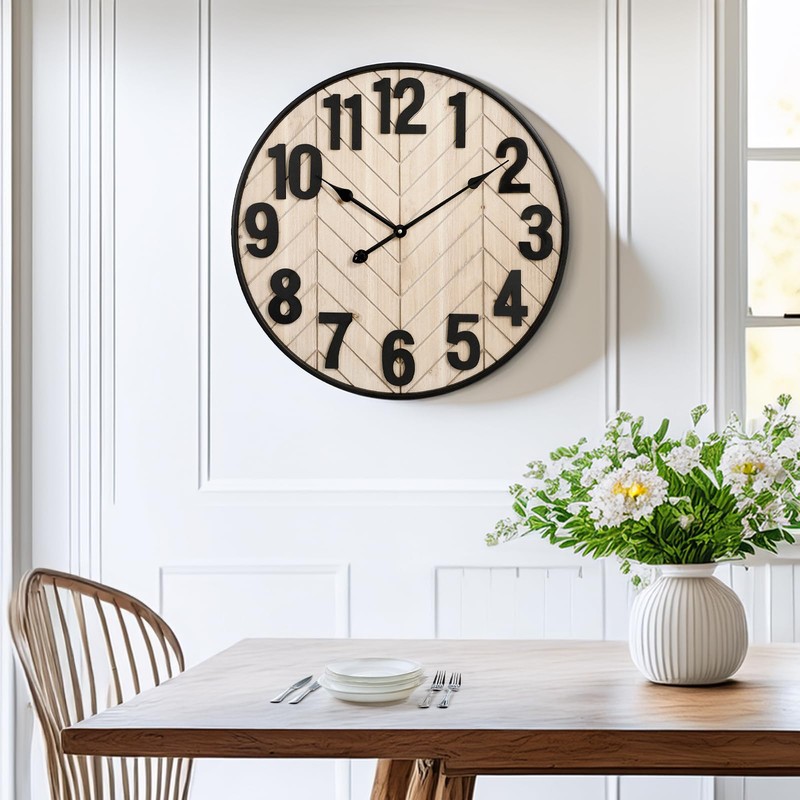 JUMBO HUMBLE 24 Inch Large Wall Clock for Living Room