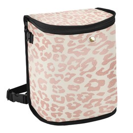 senya Car Trash Can Car Garbage Can Car Waste Basket,Rose Gold Leopard Print Cheetah Leak-Proof Car Trash Bin, Car Trash Hanging Car Accessories Interior Car Organizer Bag