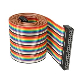 DMiotech 1 Pack 40 Pins IDC Wire Flat Rainbow Ribbon Cable 148cm 2.54mm Pitch Breadboard Jumper Wires for Electronic Projects