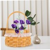 KOMBIUDA Woven Flower Arrangement Basket with Handle for Home Decor