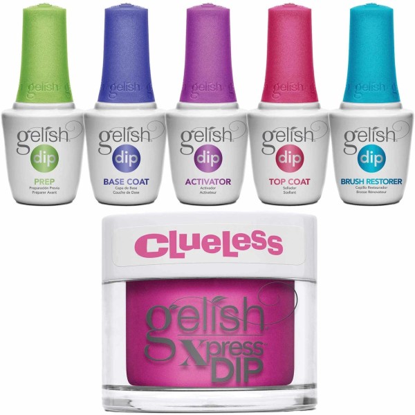 Gelish Dip Bundle, Includes Basix Kit and Hot Pink Creme