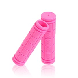 Cycling Grips Bike Mountain Bicycle Grips Non-Slip Soft Rubber Solid Color Handlebars Handle Grip Universal Cover for Women Men Kids Youth Travel Outdoors Eventments(Pink)