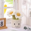 Apricot Lamb Soft Daisy Plant Plush Toy, Stuffed White Flower