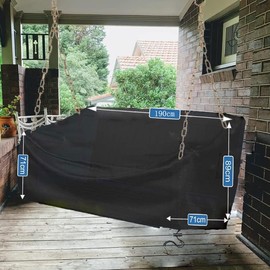Porch Swing Cover 73 Inch Water-Resistant 600D Oxford Hanging Outdoor Swing Chair Cover All Weather Protected Swing Covers for Outdoor Furniture (73x28x(35-28) Inch (Black))