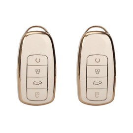 2 Pack Durable Car Smart Key Fob Case Cover and Premium TPU Protective Case Compatible with Chery Omoda 5 Tiggo 8 Pro Universal Car Accessories (Sliver) Key Protection Shell for Chery Automobile