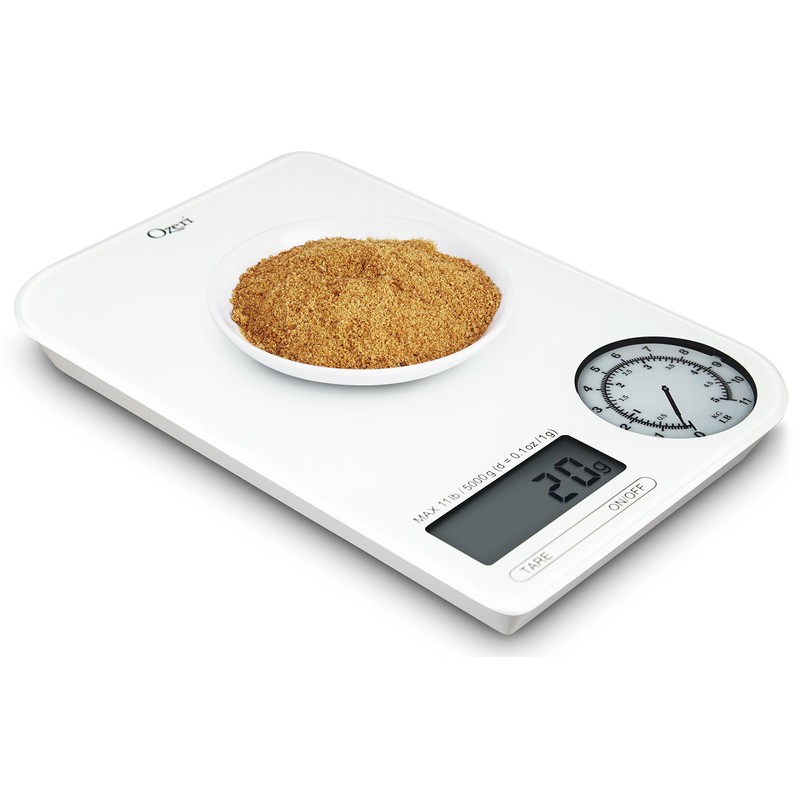 Ozeri Rev Digital Kitchen Scale with Electro-Mechanical Weight Dial, Gray
