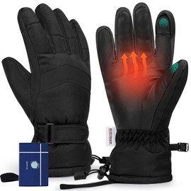 Homord Men's Winter Gloves, Waterproof Ski Gloves, Warm Breathable Snow Gloves, Winter Touchscreen Gloves for Skiing, Snowboarding, Ice Skating