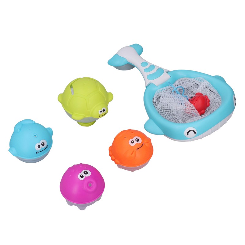 Floating Squirts Animal Toys Set Fishing Net Bath Toy Sets