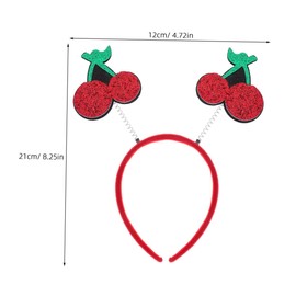 FRCOLOR 2pcs Fruit Headband Realistic Cherry Design Party Accessory Lightweight and Comfortable Hair Hoop for Holiday Celebrations and Carnival Fun
