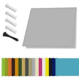 Waterproof sun sail, 1 x 2 m, sun protection and weather protection awning, UV protection shade net with eyelets and cord for garden and patio, light grey