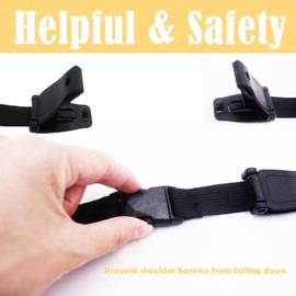 Child Chest Harness Clip,Anti-Slip Baby Chest Clip Guard,Anti Escape Safety Harness Strap Lock,Compatible with Car Seats,Strollers,High Chairs,Baby Carrier,Schoolbags(Black)