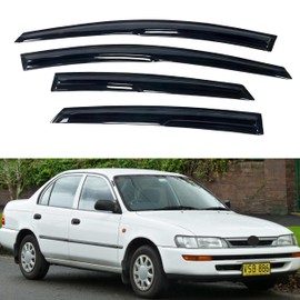 IG Window Visor for Toyota Corolla Sedan 1993-1997, Rain Guard Tape-On Extra Durable Sun Wind Side Vent Window Deflector Mugen Style, 1993 1994 1995 1996 1997 (Sedan Only)