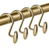 Gold Shower Curtain Hooks, Set of 12, Rust Resistant, Heavy
