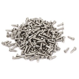 uxcell M1.7x6mm Thread Nickel Plated Round Head Self Tapping Screws 200pcs