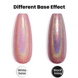 RARJSM Holographic Nail Polish Set, Black White Silver Rose Gold Gel Nail Polish, Holo Glitter GelPolish, 4PCS 7.5ML Gel Nail UV LED Manicure Art Varnish Set