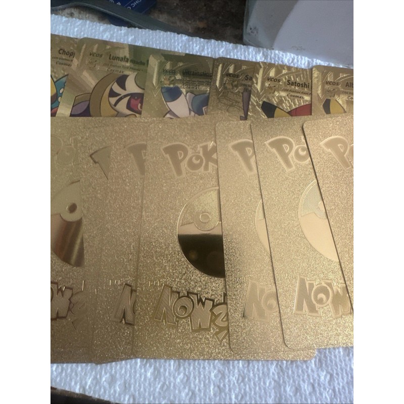 Pikachu Vcos 15 Gold Foil Fan Artset NM