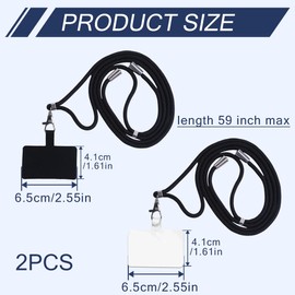 GNALIA Handykette Universal, 2 Stück Schwarz Und Weiß, Verstellbares Halsband Mit 2 Robusten Pads, 150 Cm Länge, Kompatibel Mit Den Meisten Smartphone