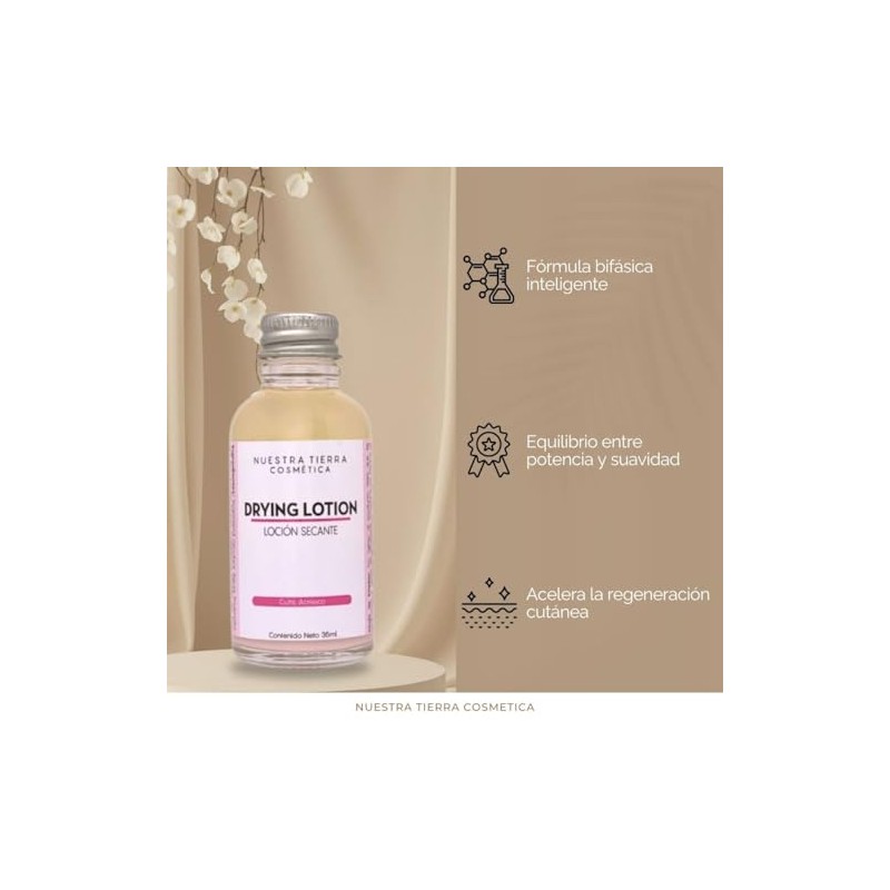 Nuestra Tierra Cosmética Loción Secante para Cutis Acnéico, Tratamiento con