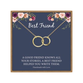 IEFLIFE Best Friend Circles Necklace Gifts, Best Friend Necklaces Linked Circle Necklace Gifts for Best Friend Thank You Necklace Best Friend Women Gifts