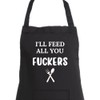 Second Ave Unisex Funny I'll Feed All You Black Apron