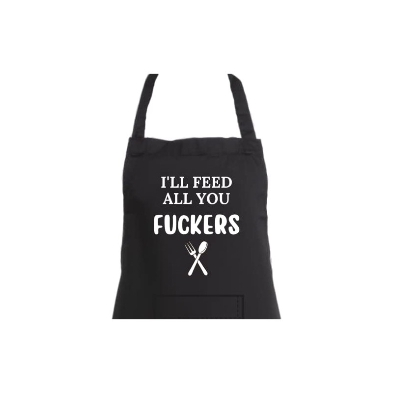 Second Ave Unisex Funny I'll Feed All You Black Apron