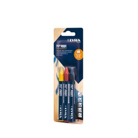 L4878007, LYRA 797® Professional Forester and Signing Chalk (Oil Based) for Weatherproof Markings, Blister Pack of 3 Chalks (1 x Yellow, Red and Blue)