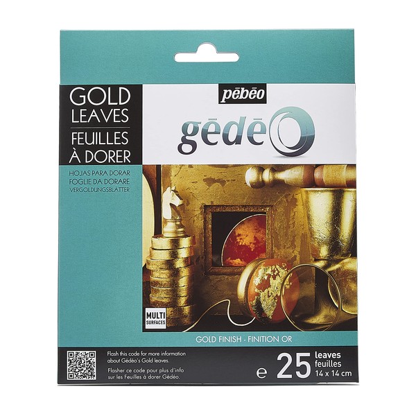 Pebeo Gédéo Pack of 25 Gold Gilding Leaves,14 x 14 cm