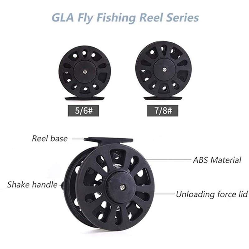 AIMALL ABS Plastic Fly Fishing Reel, Versatile 5/6 & 7/8