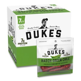 Duke's Pork Hatch Green Chile Smoked Shorty Sausages, 7g Protein Per Serving, 2.5 oz. Snack Bags (Pack of 7)