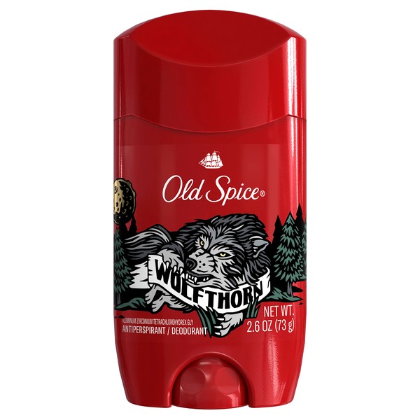 Old Spice Wild Collection Wolfthorn Scent Men's Invisible Solid Antiperspirant Deodorant 2.6 Ounce (Pack of 4)