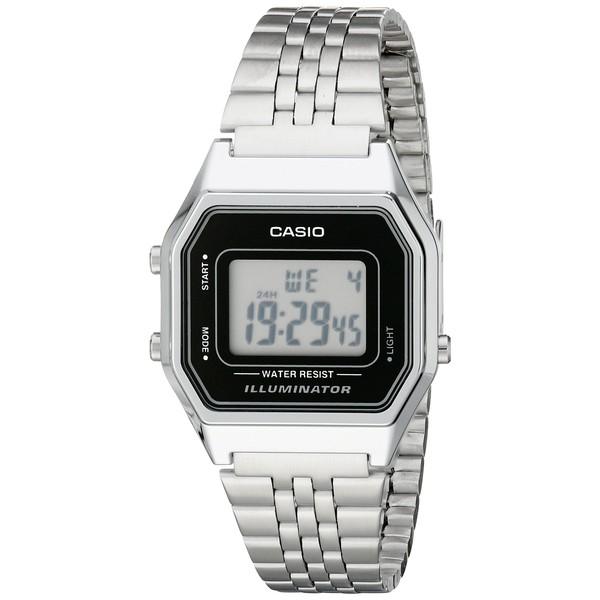 Casio - LA680WA-1D - Vintage - Women's Watch - Digital Quartz - LCD Dial - Grey Steel Strap
