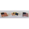 3 American Flag Lapel Pins Blue Line Patriotic Back the
