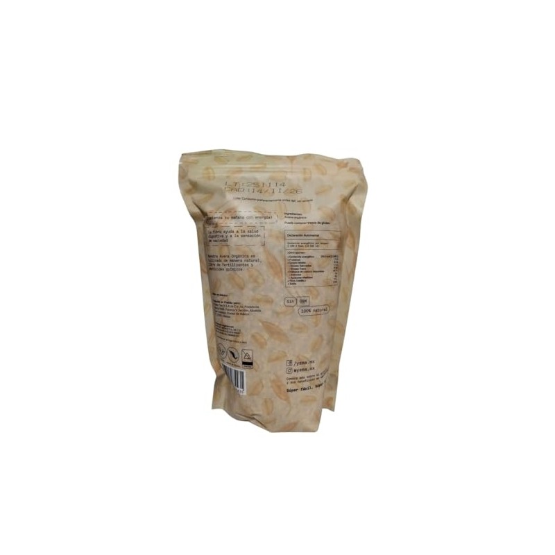 YEMA Avena Orgánica, 100% Granos Enteros, Sin OGM, Fuente de