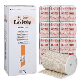 Self-Closure Elastic Bandage, 3" x 4.5 Yards, Tan, Non-Sterile, Box of 10 – Stretch Bandage with Velcro Closure, Latex-Free, Comfortable & Reliable Support