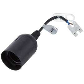 Kopp Kopp Renovier-Fassung, vormontiert mit ca. 13 cm sichtbarer Leitung H03VV-F 2x0,75mm2, Lsterklemme und Zugentlastung, 3 Stck in Verpackung, E27, max.60W, Farbe schwarz, 214615038