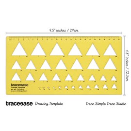 Traceease Geometric Drafting Triangle Template Drawing Stencil, Designing Measuring Ruler