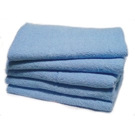 Bulk Set of 5 Face Towels, Blue, Quick Drying, Thin Type, BL5