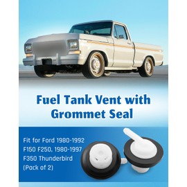 Hulyxayfave 2 Packs Fuel Tank Vent with Grommet Seal Fit for Ford 1980-1991 F150 F250 1980-1997 F350 Thunderbird, Gas Tank Vent Rollover Valve