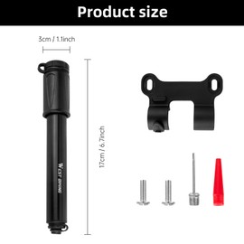 Mini Bicycle Pump with Hose Aluminium Wheel Pump with Frame Mount Small Air Pump Bicycle High Pressure Mini Hand Pump for Road Bike Mountain Bike