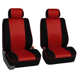 FH Group Universal Fit Front Set Red Car Seat Covers – Airbag Compatible, Washable Seat Covers for SUV, Sedan, and Van