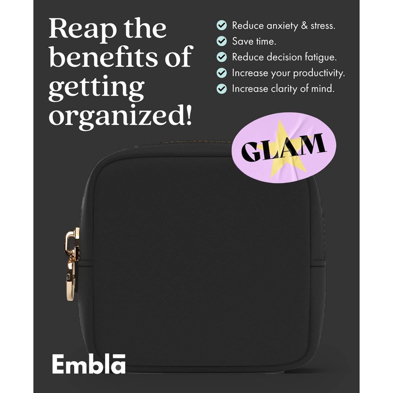 Embla Cosmetic Bag - Makeup Bag Travel Pouch, Toiletry Bags