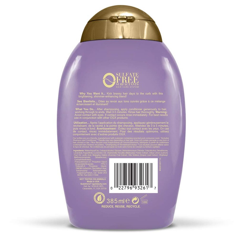 OGX Hydrate & Color Reviving + Lavender Luminescent Platinum Conditioner,