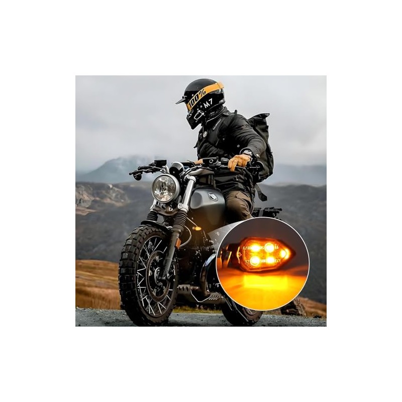 Motorcycle Indicator, 12 V E24 M8 Mini LED Indicator Motorcycle,