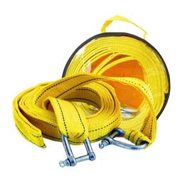 Tow Rope, Tow Rope for Cars, 4 Metres, 5 Tonnes (11000 Lbs), Tow Rope Car, with 2 Safety U-Ring Hooks and Storage Bag, for All Cars & SUVs, Rope for Recovery Tow