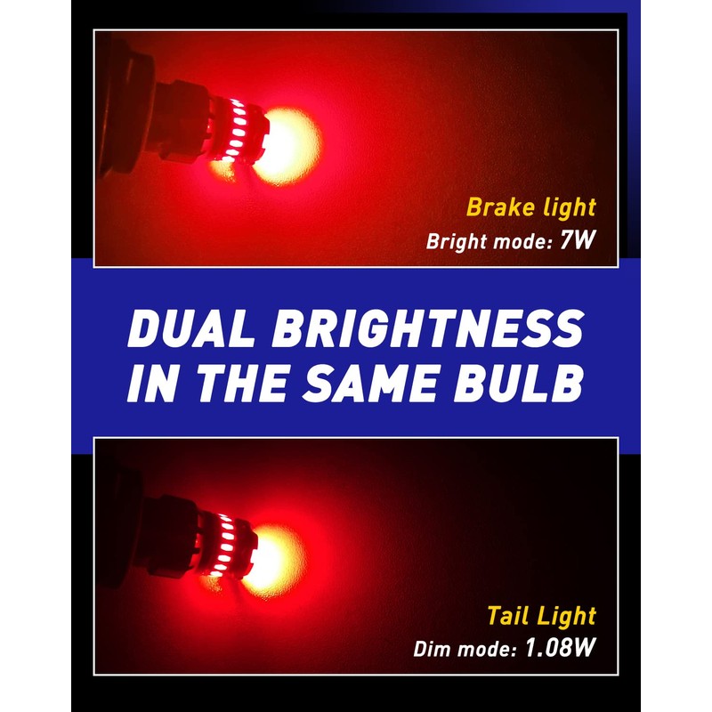 AUTOONE 1157 LED Bulb Red for Brake Lights, 2057 2357