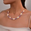 TseenYi Boho Cowrie Shell Choker Neckalce Seashell Necklace Purple Tiny