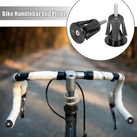 X AUTOHAUX Pair Aluminum Alloy Mountain Road Bike Handlebar End Plugs Caps Grips Bicycle Bar End Plug Black