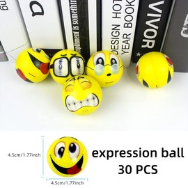 JUNRU 30 Pieces Motivational Stress Balls Colorful Foam Balls Inspirational Stress Relief Balls Quotes Stress Ball Pack Small Anxiety Balls for Relief Motivating Encouraging Adults