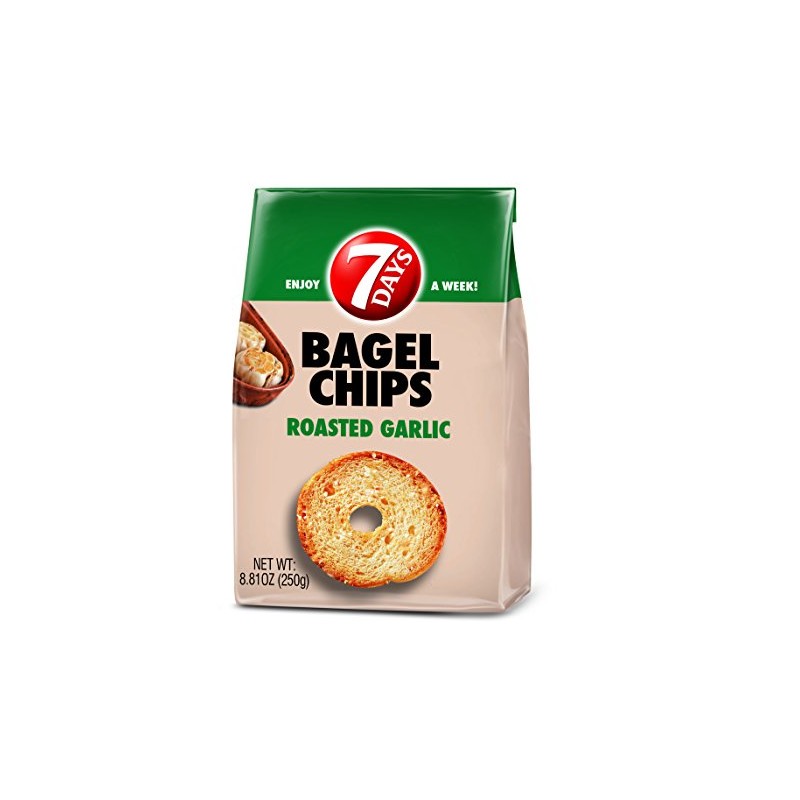 7Days Bagel Chips, Roasted Garlic, 8.81 Ounce Bag